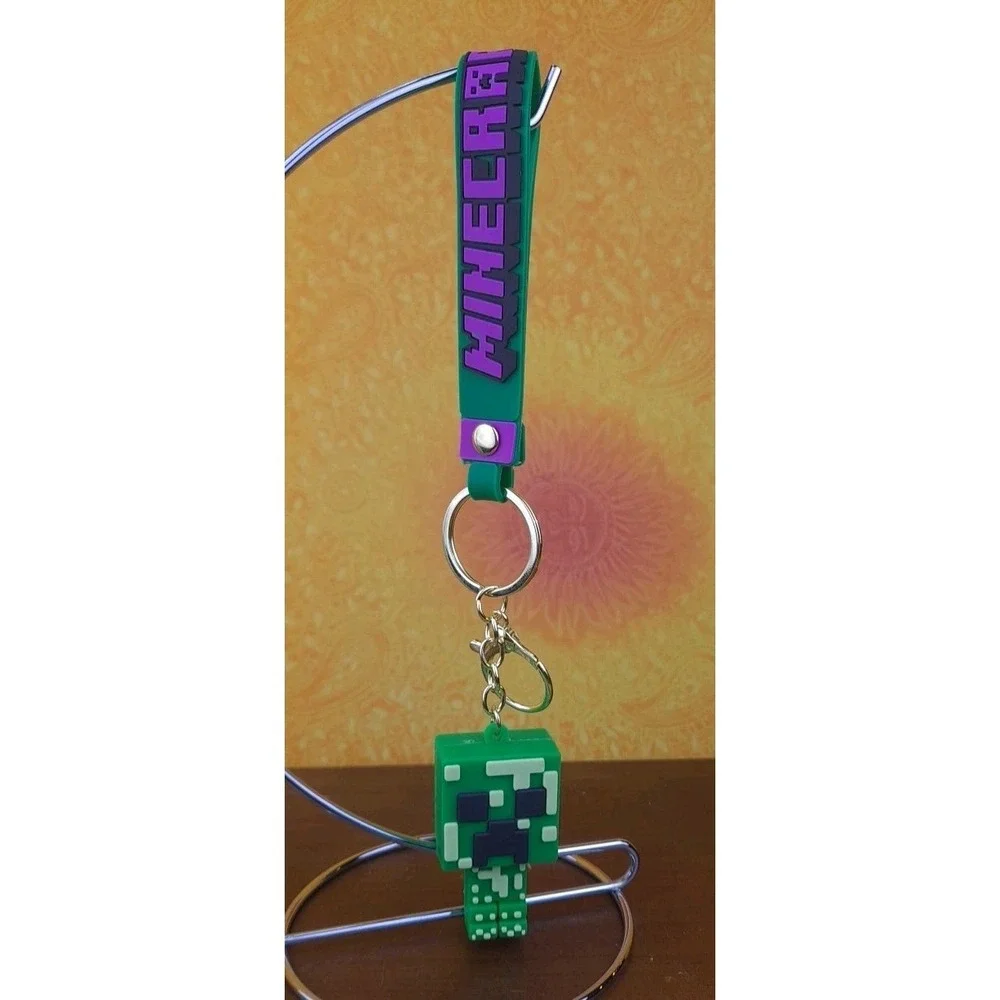 Creeper 3D PVC‎ Minecraft Figure Keychain Backpack Wristlet